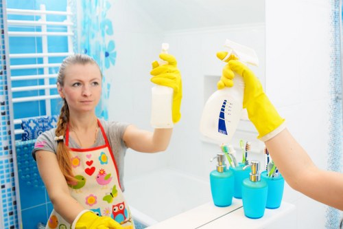 Carpet cleaner discussing transparent pricing for a residential carpet cleaning job in W3