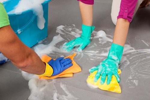 Professional cleaning of a lift lobby in W3