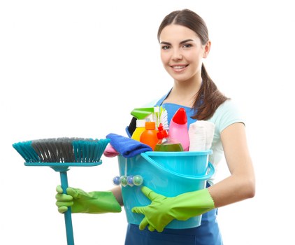 Local communal area cleaning team working in a W3 building