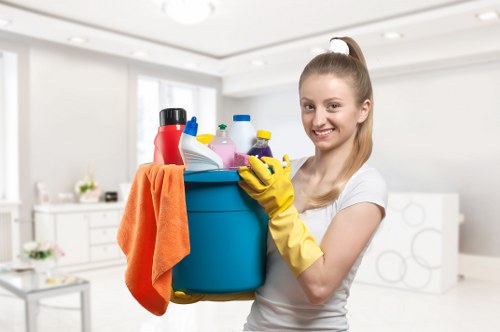 Deep cleaning a tiled floor in a West London property