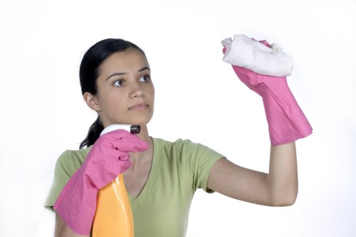 Local cleaner working in a flat in the W3 area
